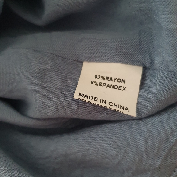 Henry Oscar blue animal print button down dress - Picture 6 of 6